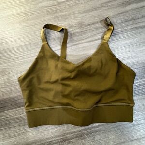 Fabletics Olive Green Strappy Sports Bra Yoga Gym Athleisure Women’s Small